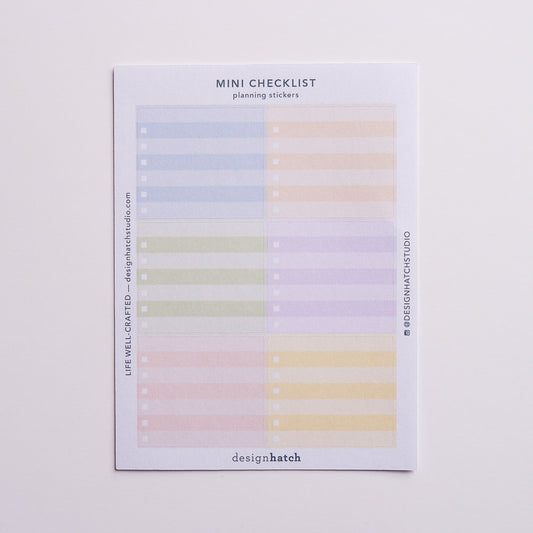 Mini Checklist - Sticker Sheet