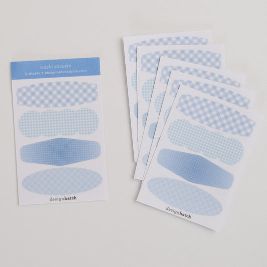 Blue Labels - Washi Pocket Stickers