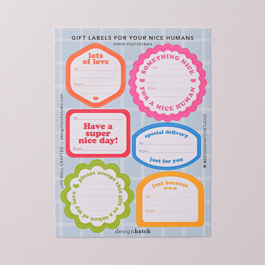 Nice Humans -  Gift Label Stickers