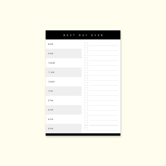 Custom A6 Notepad - Hourly + List - Design Hatch Studio