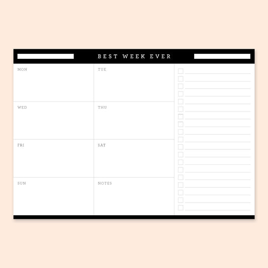 Custom A5 Notepad - Weekly + List - Design Hatch Studio