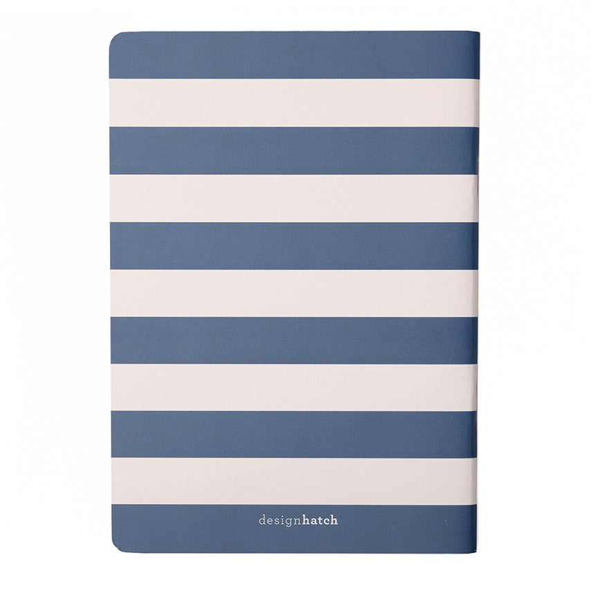 A5 Undated Weekly Planner: Navy Wide Stripes
