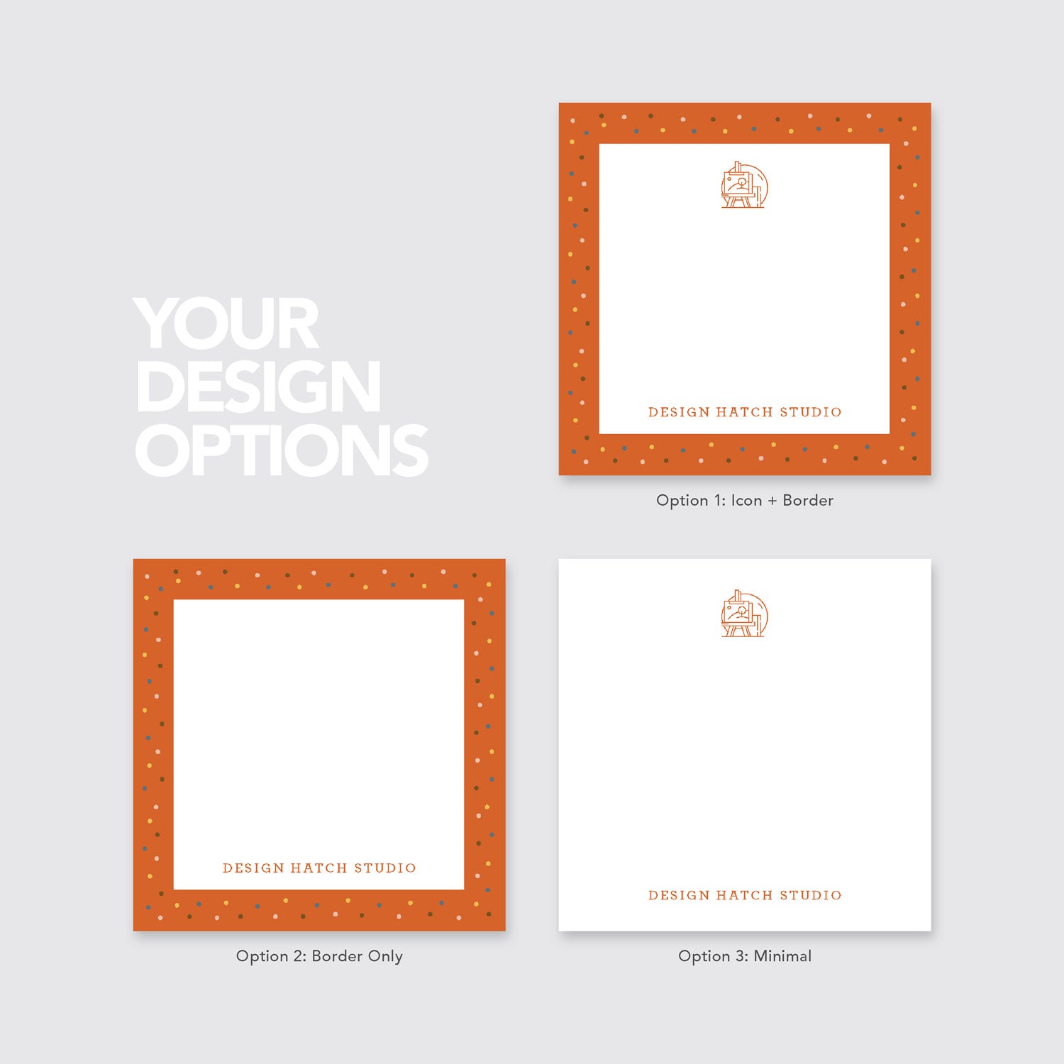 Art - Custom Stationery - 45pcs 3x3" gift tags - Design Hatch Studio