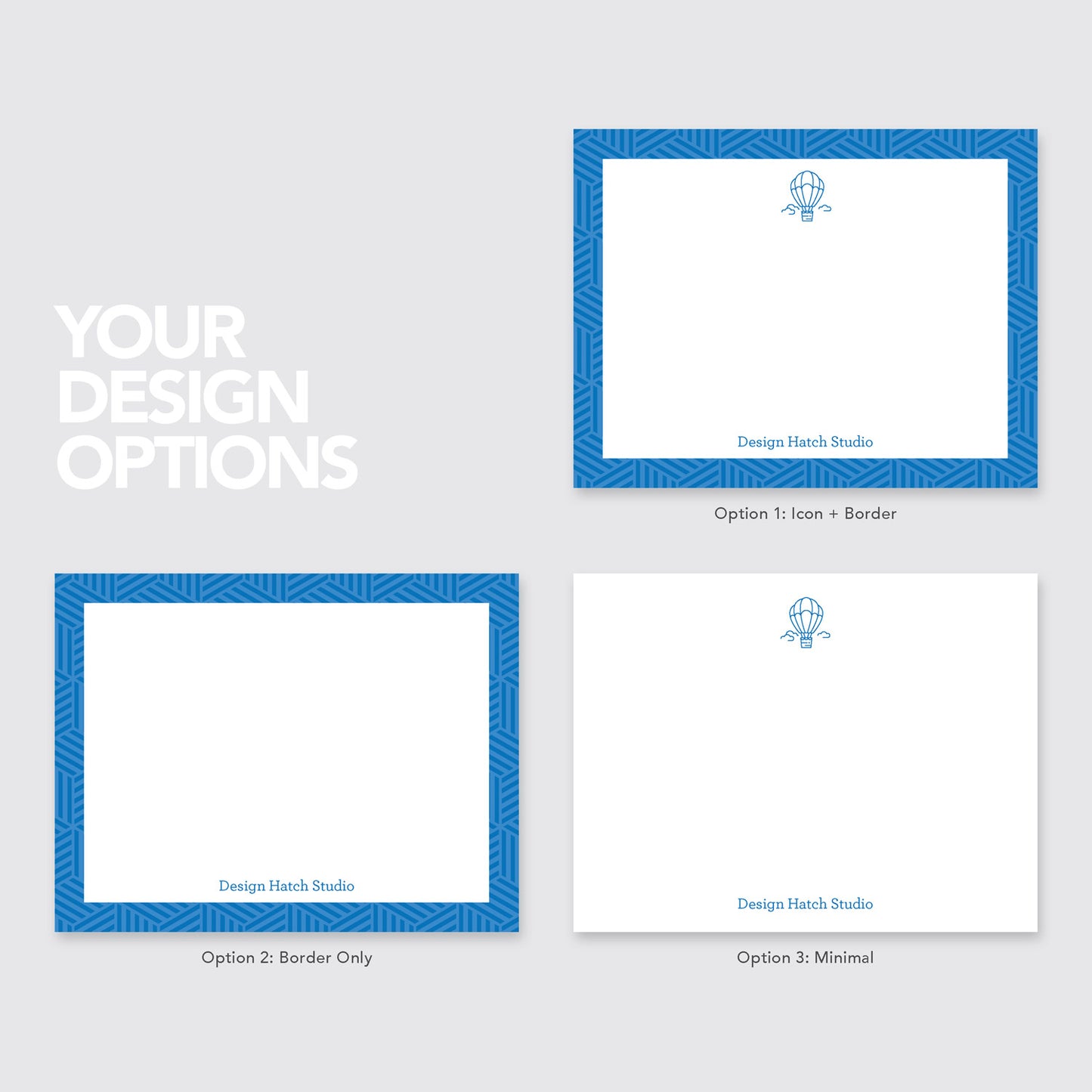Balloon - Custom Stationery - 24 flat cards with envelopes - Design Hatch Studio
