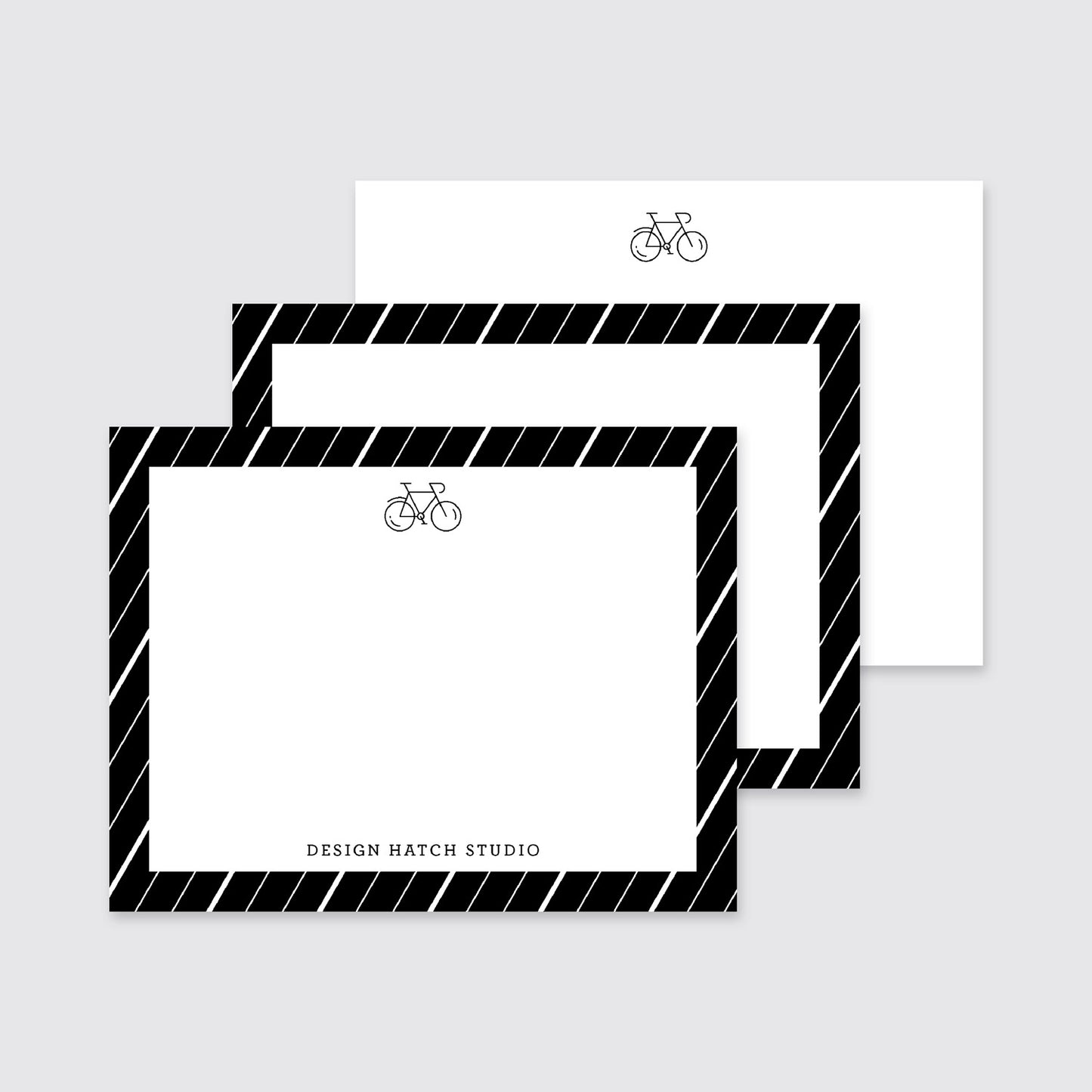 Bicycle - Custom Stationery - 24 flat cards with envelopes - Design Hatch Studio