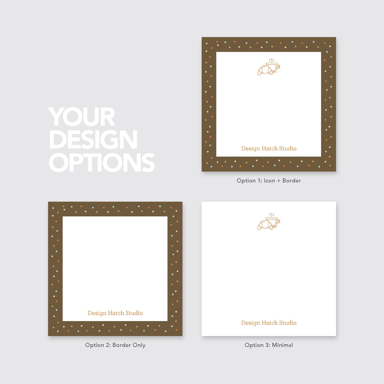 Coffee - Custom Stationery - 45pcs 3x3" gift tags - Design Hatch Studio