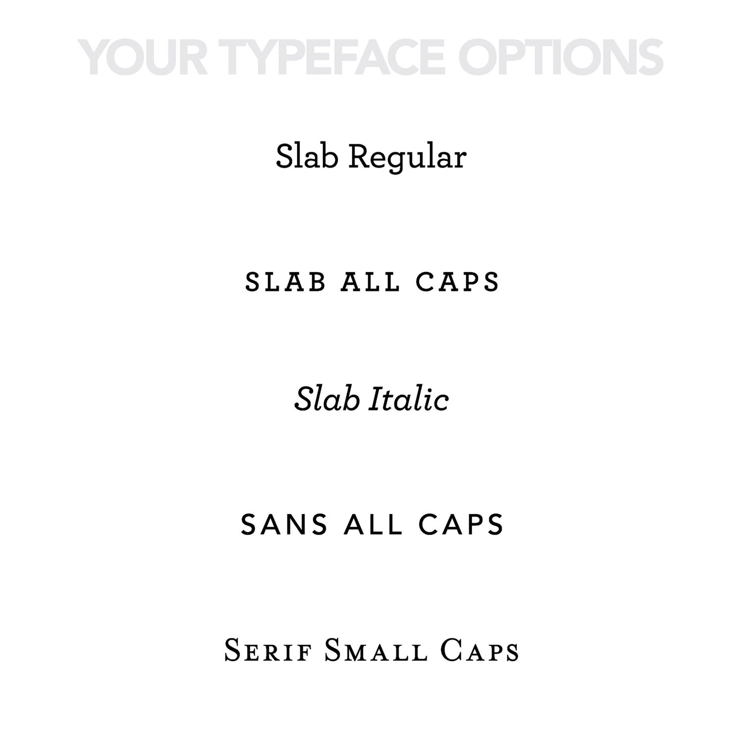 Custom Stationery - Typeface Options - Design Hatch Studio