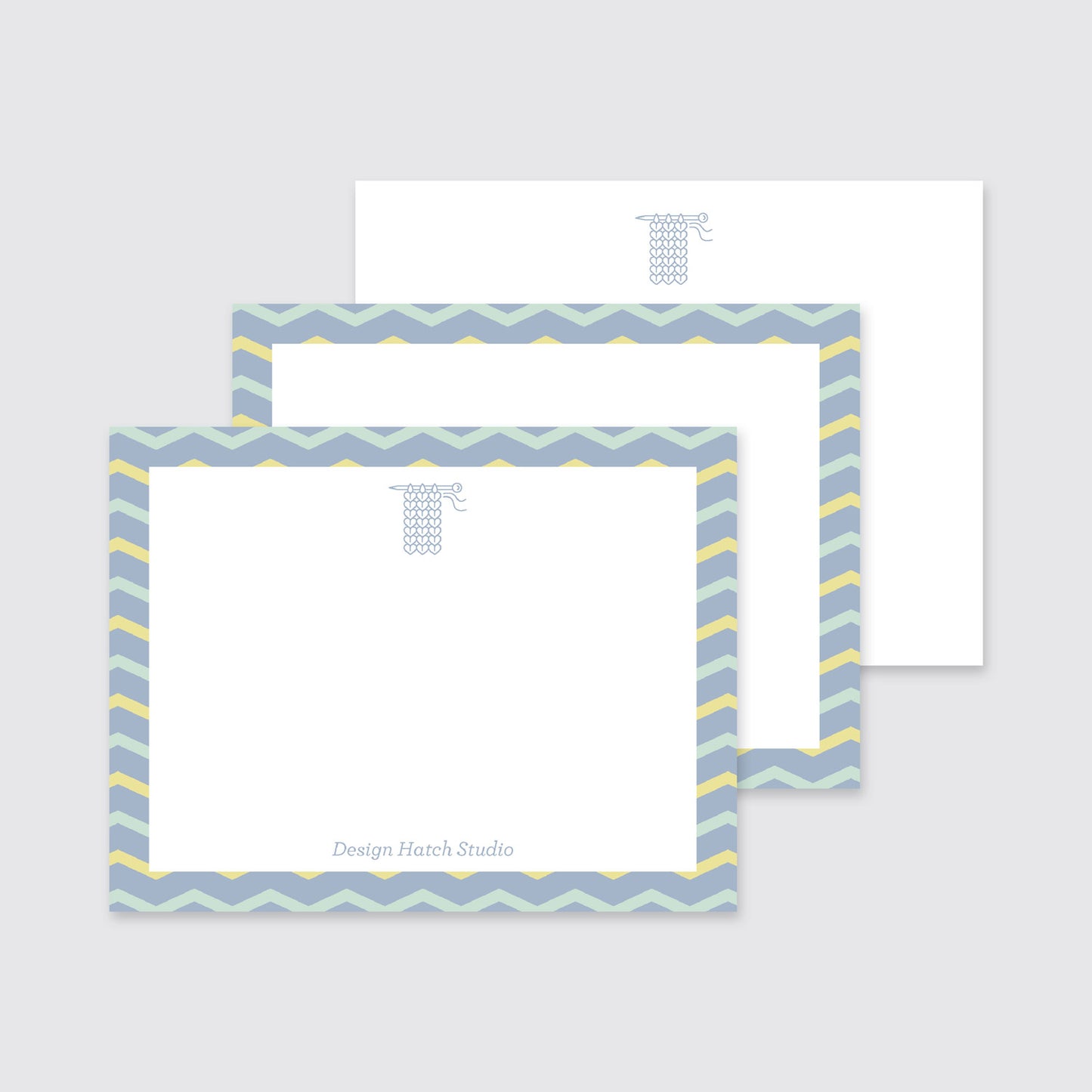 Knitting - Custom Stationery - 24 flat cards with envelopes - Design Hatch Studio