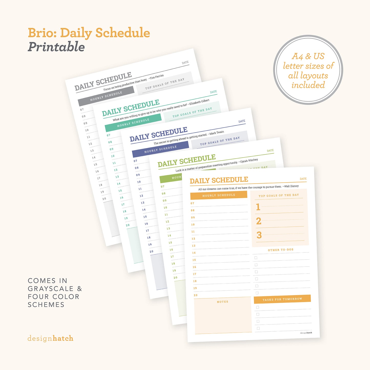 Brio: Daily Schedule
