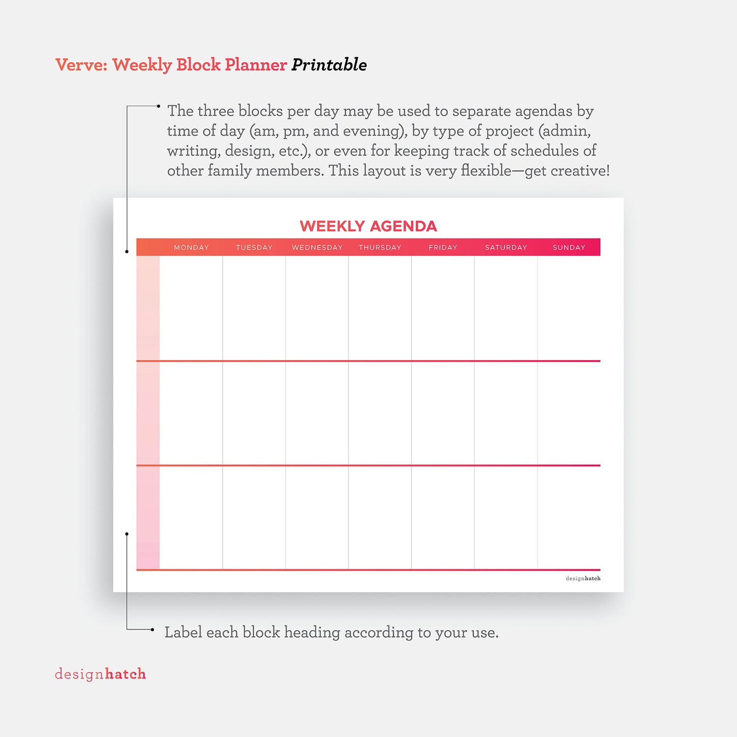 Verve: Weekly Block Planner