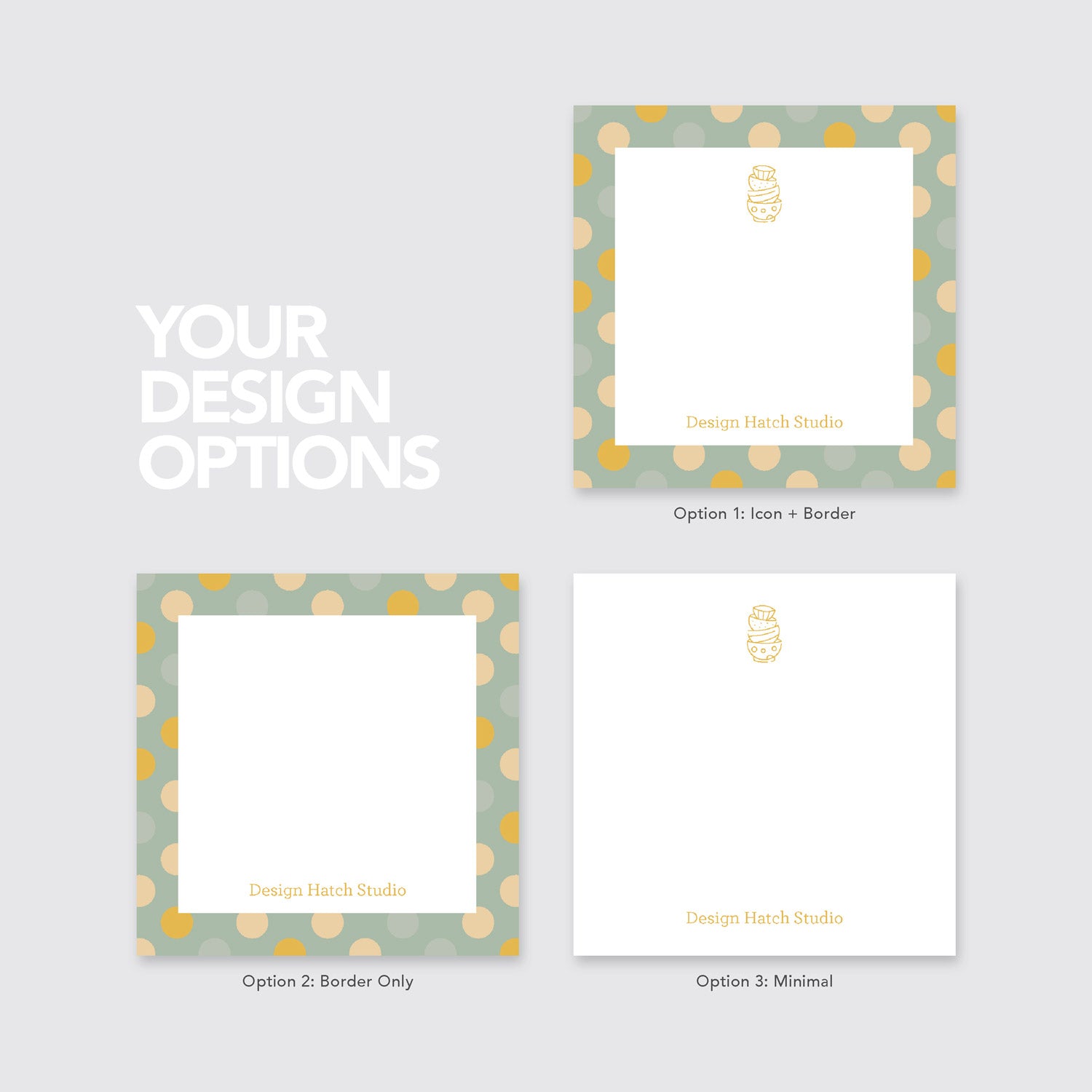 Pottery - Custom Stationery - 45pcs 3x3" gift tags - Design Hatch Studio