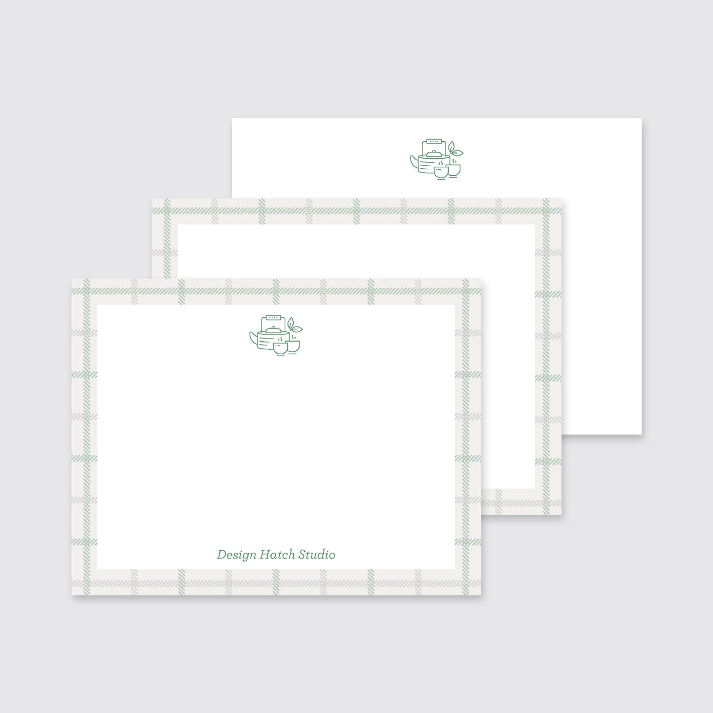 Tea - Custom Stationery - 24 flat cards with envelopes - Design Hatch Studio